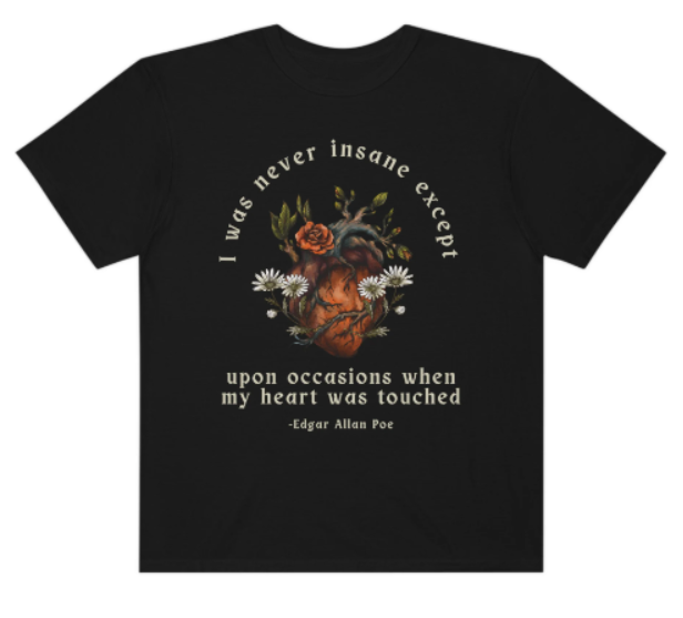 Heart Touched Edgar Allan Poe Shirt