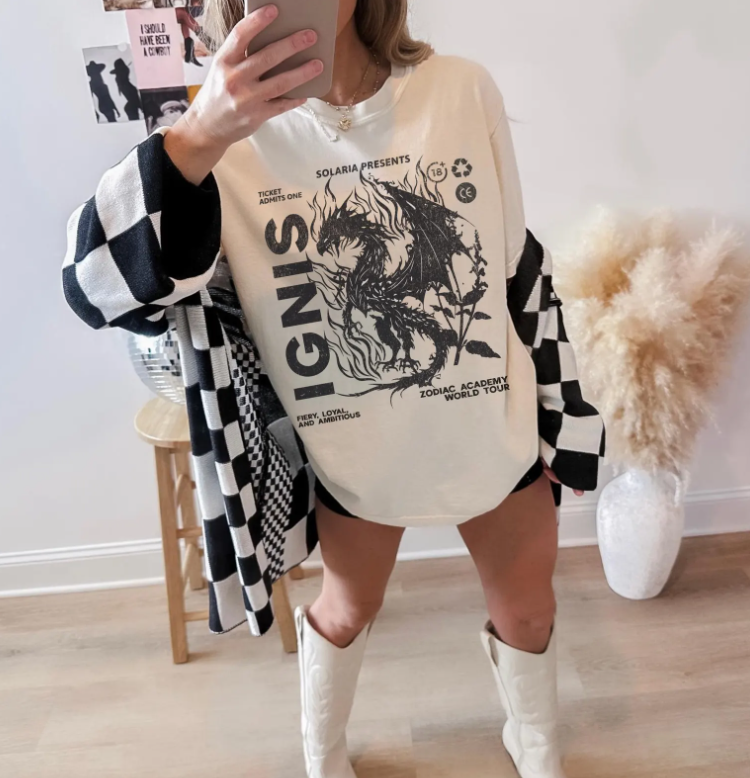Zodiac Academy House Ignis Vintage Band Tee LICENSED
