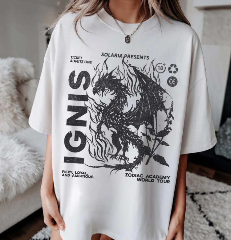 Zodiac Academy House Ignis Vintage Band Tee LICENSED