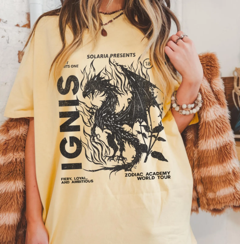 Zodiac Academy House Ignis Vintage Band Tee LICENSED