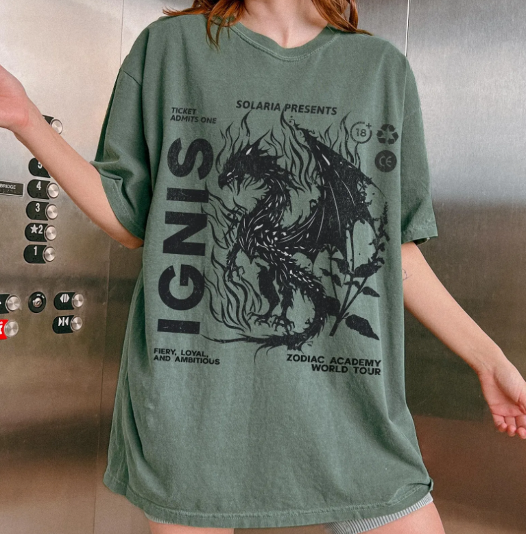 Zodiac Academy House Ignis Vintage Band Tee LICENSED