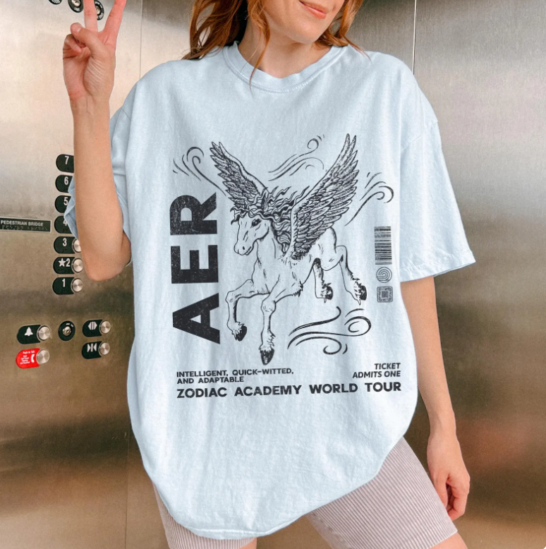Zodiac Academy House Aer Vintage Band Tee