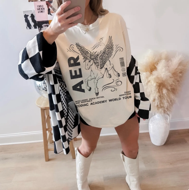 Zodiac Academy House Aer Vintage Band Tee