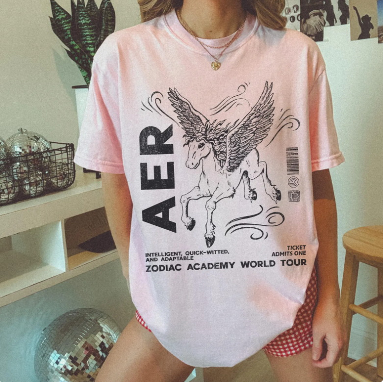 Zodiac Academy House Aer Vintage Band Tee