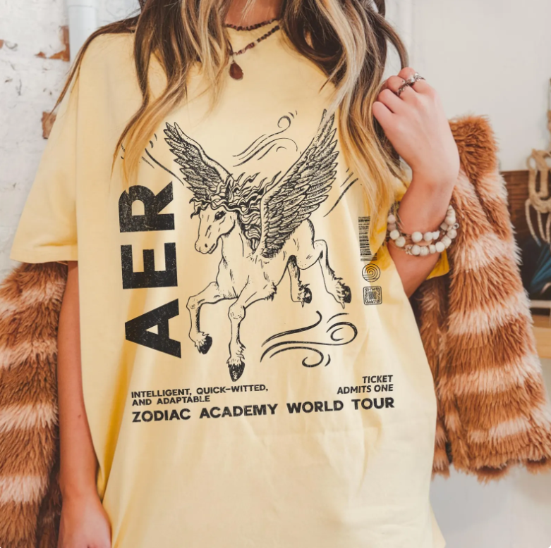 Zodiac Academy House Aer Vintage Band Tee