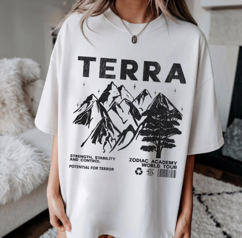 Zodiac Academy House Terra Vintage Band Tee