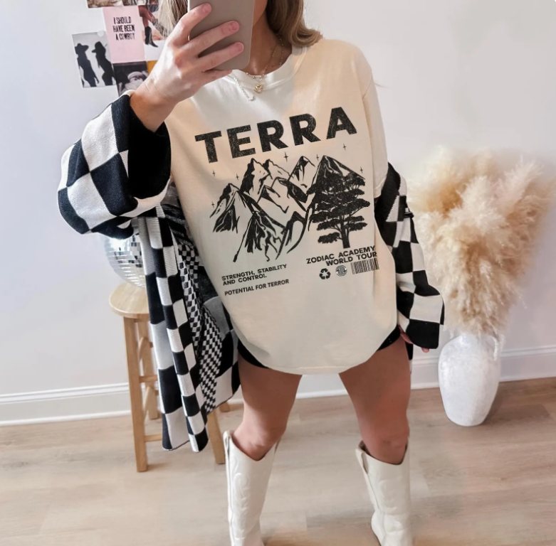 Zodiac Academy House Terra Vintage Band Tee