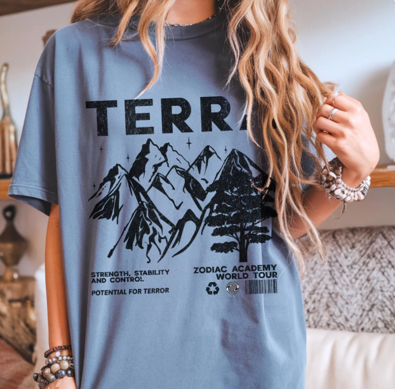 Zodiac Academy House Terra Vintage Band Tee