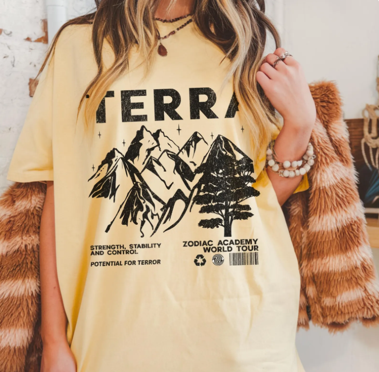Zodiac Academy House Terra Vintage Band Tee