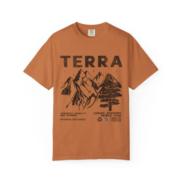 Zodiac Academy House Terra Vintage Band Tee