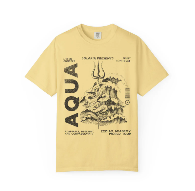 Zodiac Academy House Aqua Vintage Band Tee