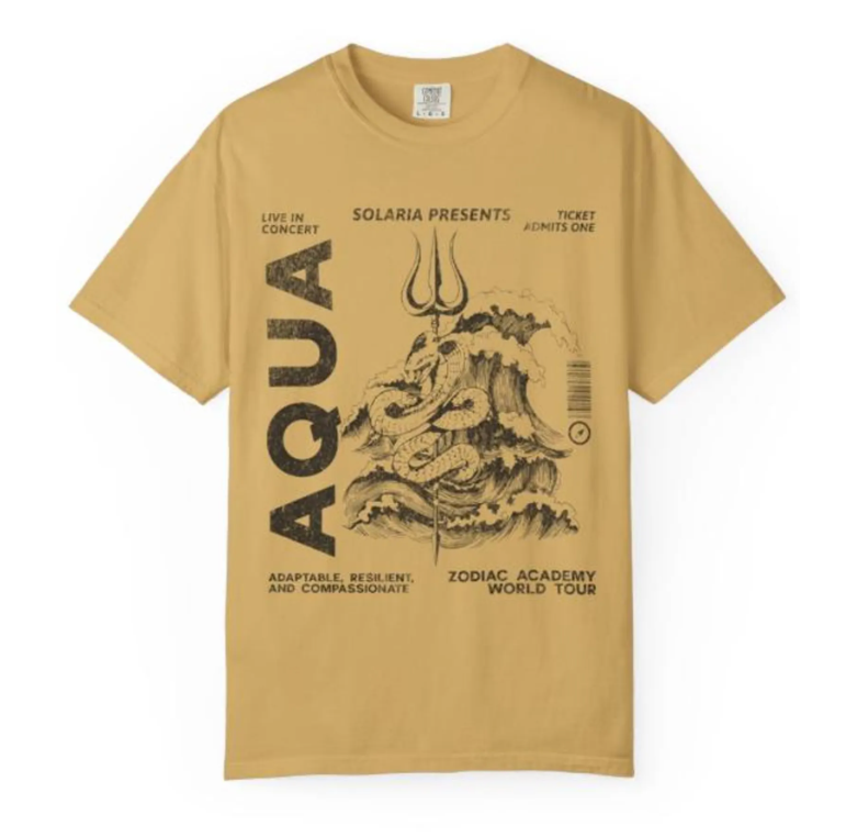 Zodiac Academy House Aqua Vintage Band Tee