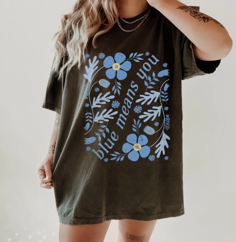 Zodiac Academy Blue Means You Retro Flower LICENSED Zodiac Academy Merch