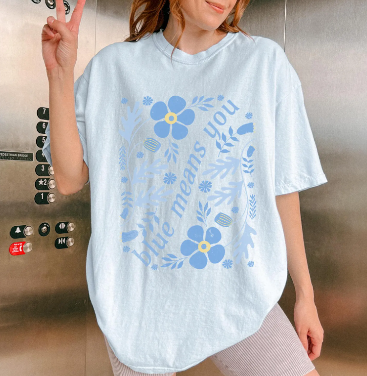 Zodiac Academy Blue Means You Retro Flower LICENSED Zodiac Academy Merch