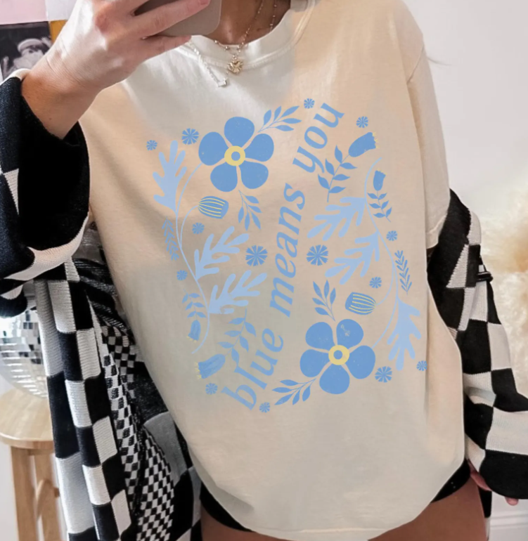 Zodiac Academy Blue Means You Retro Flower LICENSED Zodiac Academy Merch