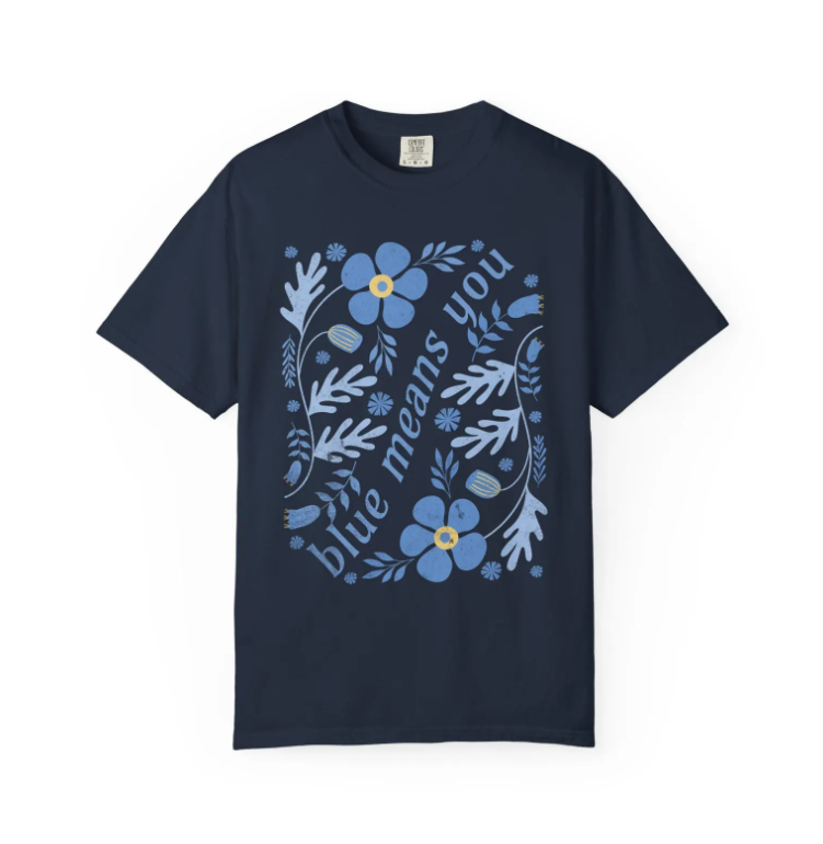 Zodiac Academy Blue Means You Retro Flower LICENSED Zodiac Academy Merch