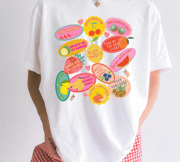 Romantasy Book Tropes Fruit Sticker Shirt