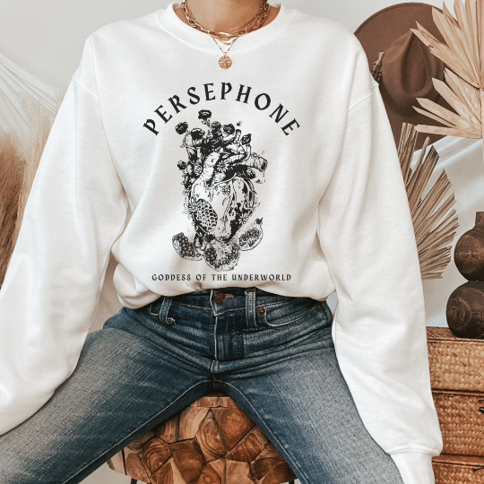 Persephone Dark Botanical Heart Sweatshrit
