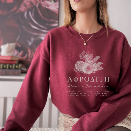 Aphrodite Goddess Of Love Pomegranate Sweatshirt