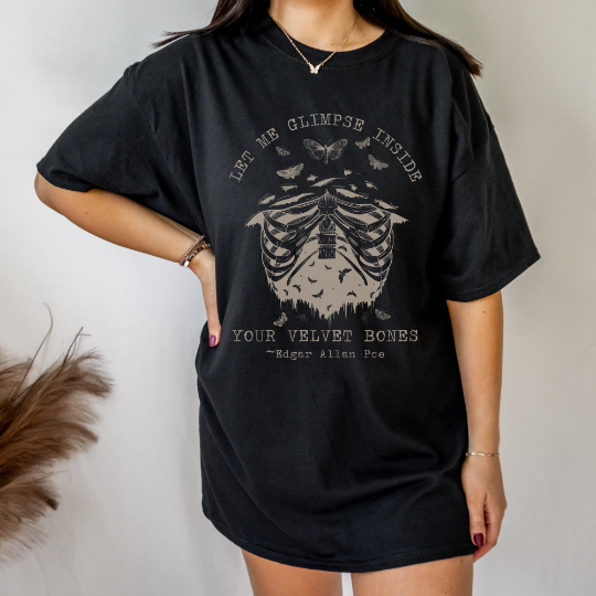 Edgar Allan Poe Skeleton Shirt Grunge Shirt