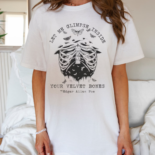 Edgar Allan Poe Skeleton Shirt Grunge Shirt