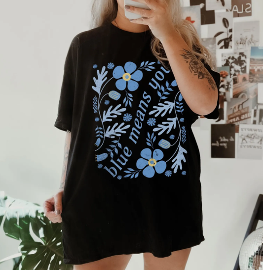 Zodiac Academy Blue Means You Retro Flower LICENSED Zodiac Academy Merch