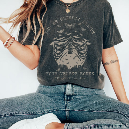 Edgar Allan Poe Skeleton Shirt Grunge Shirt